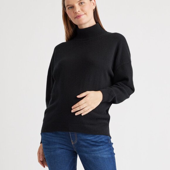 Quince Mongolian Cashmere Mock Turtleneck Sweater Quiet Luxury - Large - Picture 1 of 5